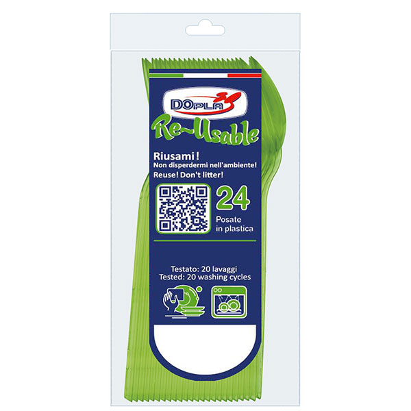  CUILLERES DESSERTS Réutilisable X24 - Vert - DOPLA